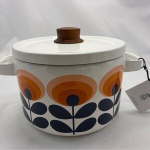 Orla Kiely Orange Red Flower Casserole Pot NEW